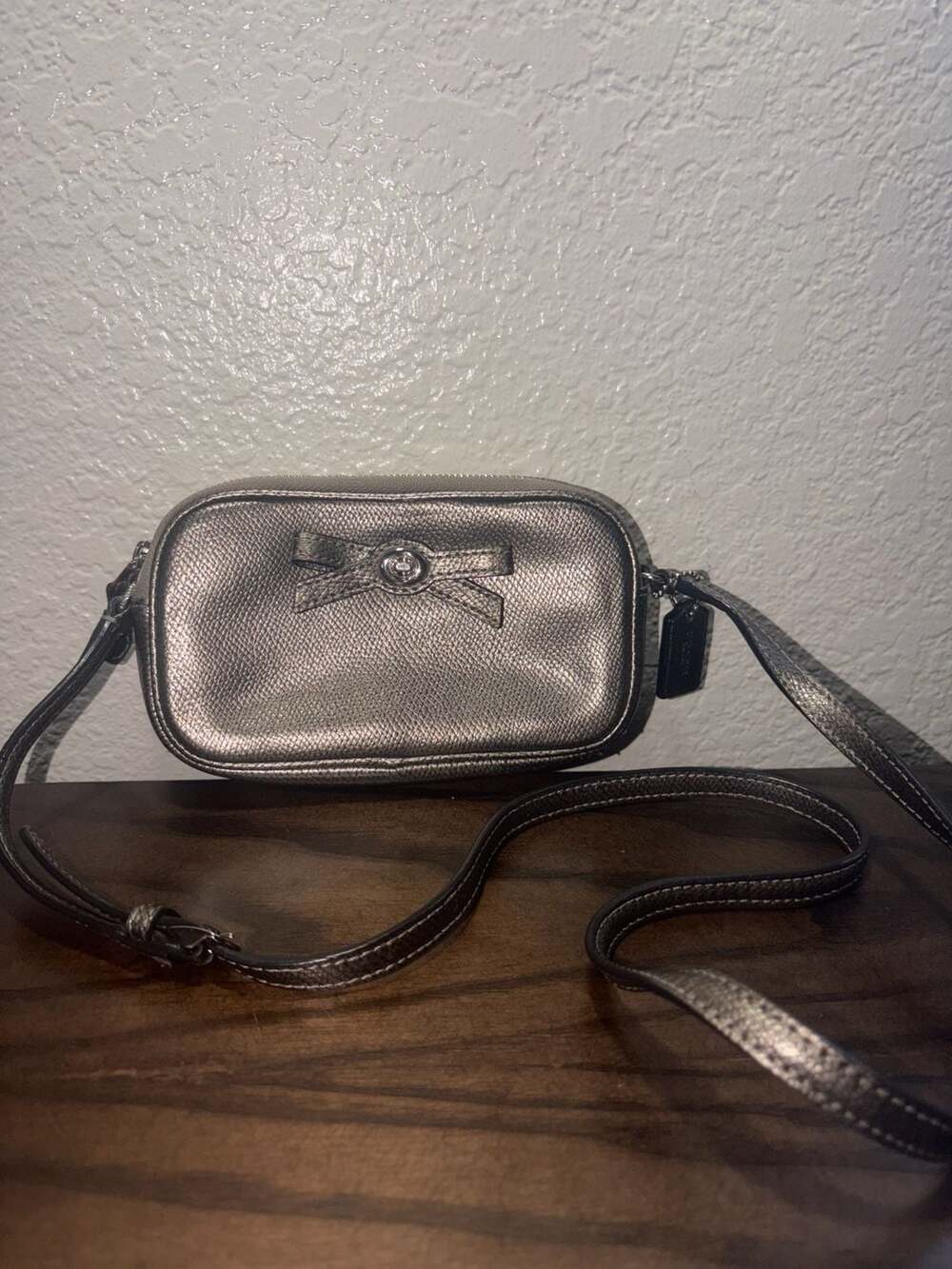 Coach Mini Turnlock Bow Double Zip Crossbody Bag